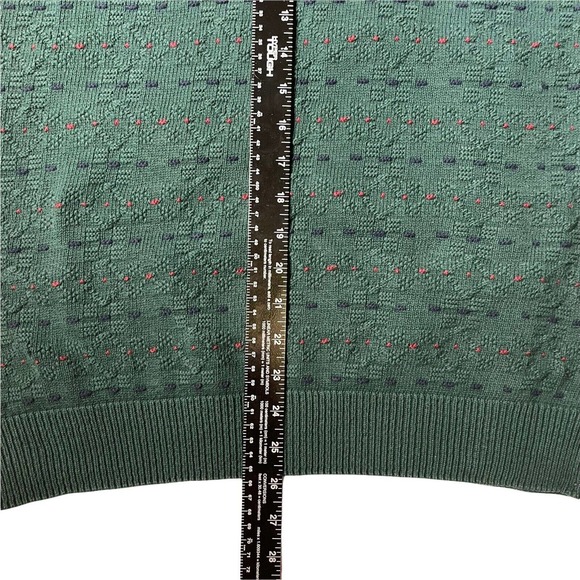 Cape‎ Isle Mens Pullover Knit Crew Neck Sweater Sz Medium Multicolor Green - Picture 5 of 5